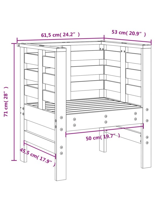 Aiatoolid 2 tk, valge, 61,5 x 53 x 71 cm, männipuit