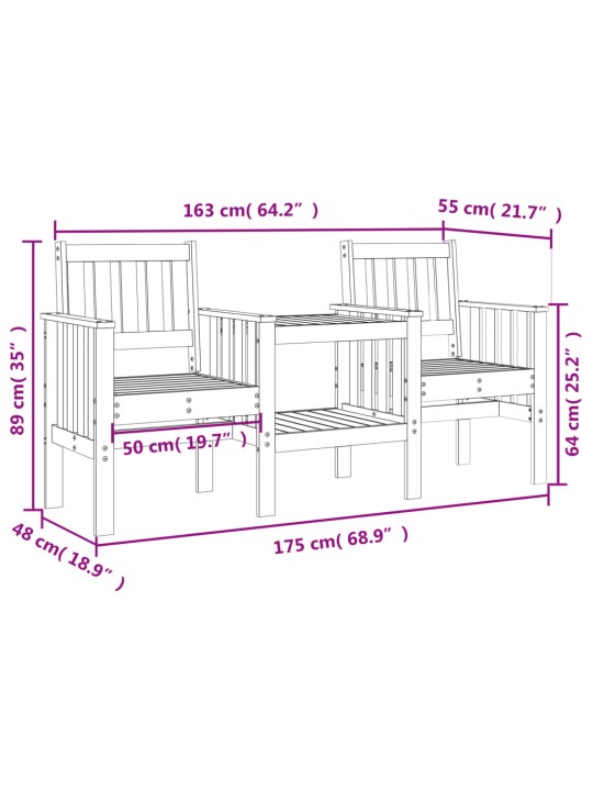 2-kohaline aiapink koos lauaga, hall, männipuit