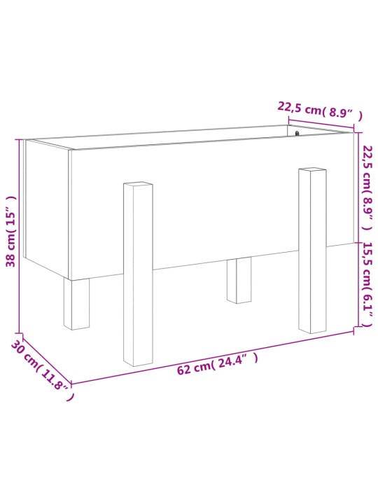 Aia taimekast, 62 x 30 x 38 cm, ebatsuuga puit