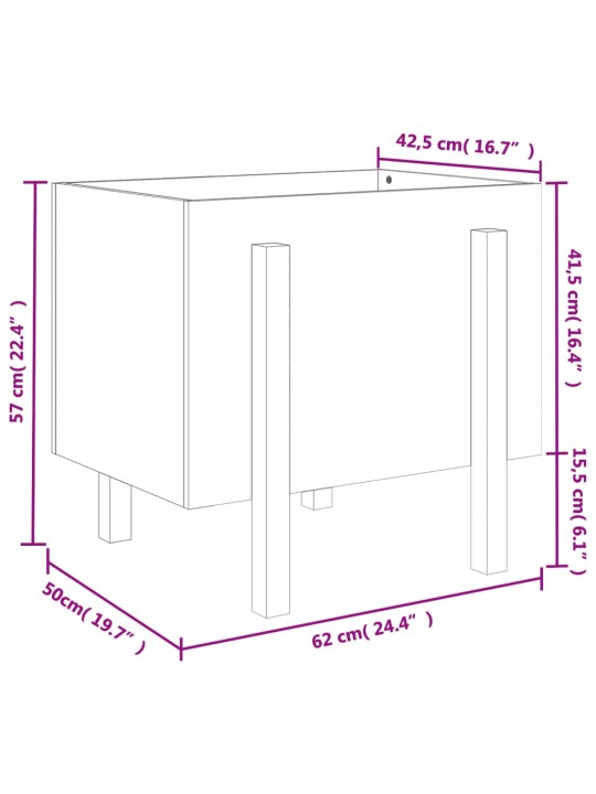 Aia taimekast, 62x50x57 cm, männipuit