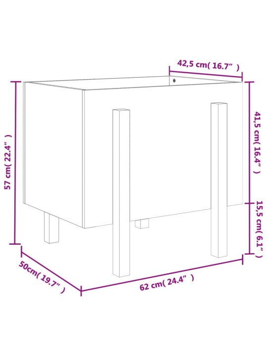 Aia taimekast, valge, 62 x 50 x 57 cm, männipuit