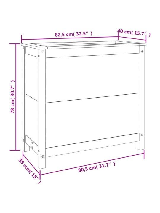 Taimekast, valge, 82,5x40x78 cm, männipuit