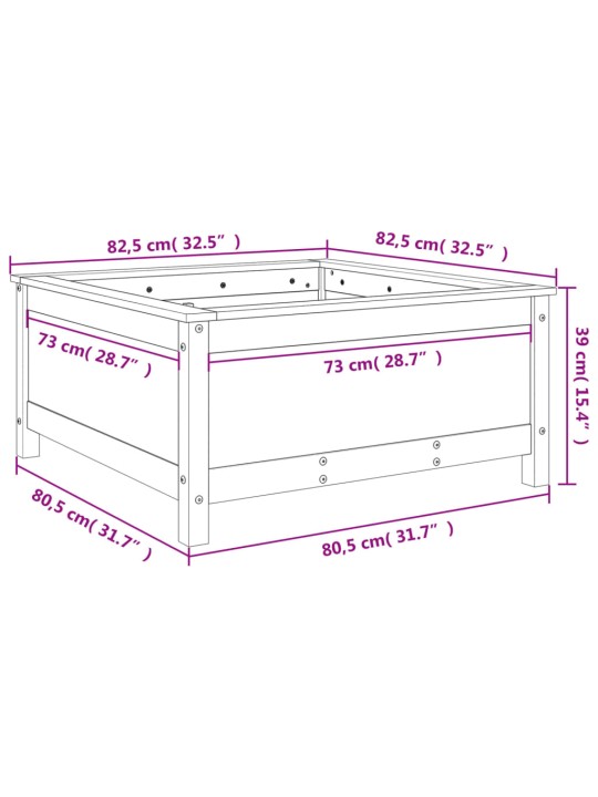 Taimekast, 82,5x82,5x39 cm, ebatsuuga puit