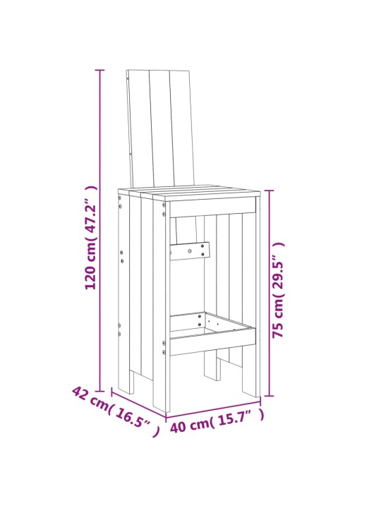 Baaripukid 2 tk, 40 x 42 x 120 cm, männipuit