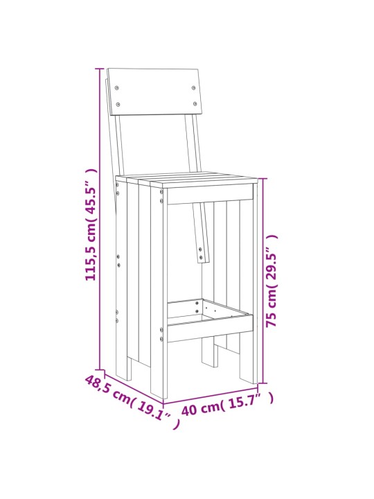 Baaripukid 2 tk, 40x48,5x115,5 cm, männipuit