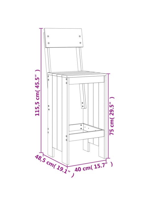 Pukid 2 tk, meepruun, 40x48,5x115,5 cm, toekas männipuit