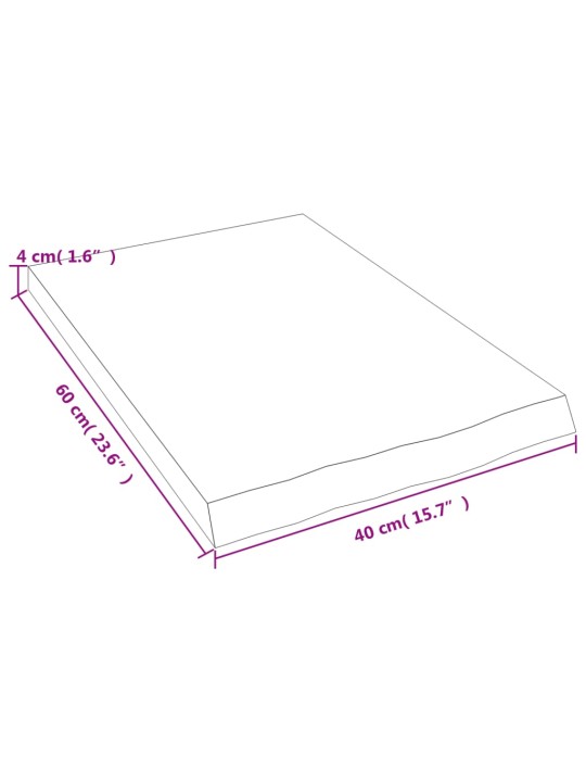 Seinariiul, 40x60x(2-4) cm, töötlemata tammepuit