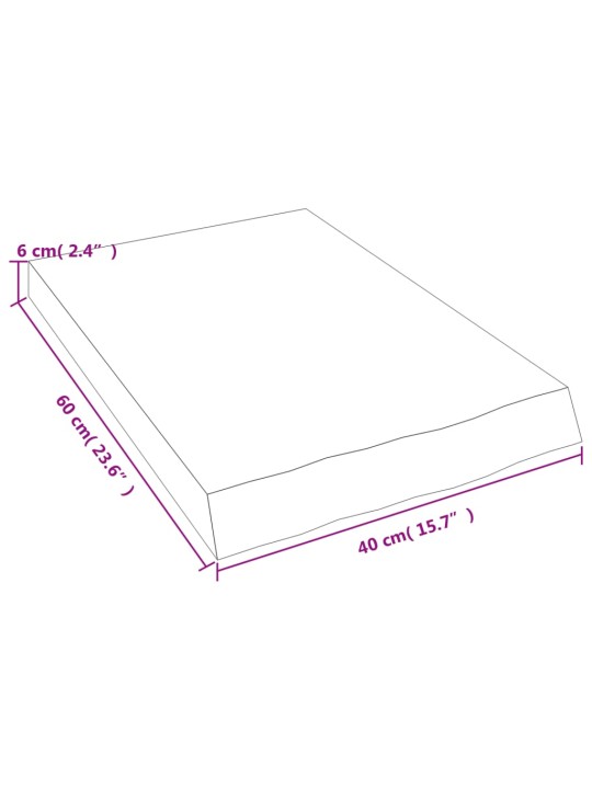 Seinariiul, 40 x 60 x (2-6) cm, töötlemata tammepuit