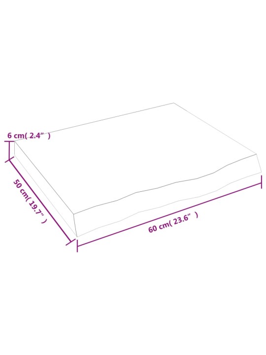 Seinariiul, 60 x 50 x (2-6) cm, töötlemata tammepuit