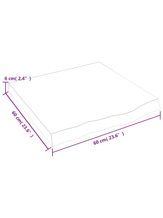 Seinariiul, 60x60x(2-6) cm, töötlemata tammepuit