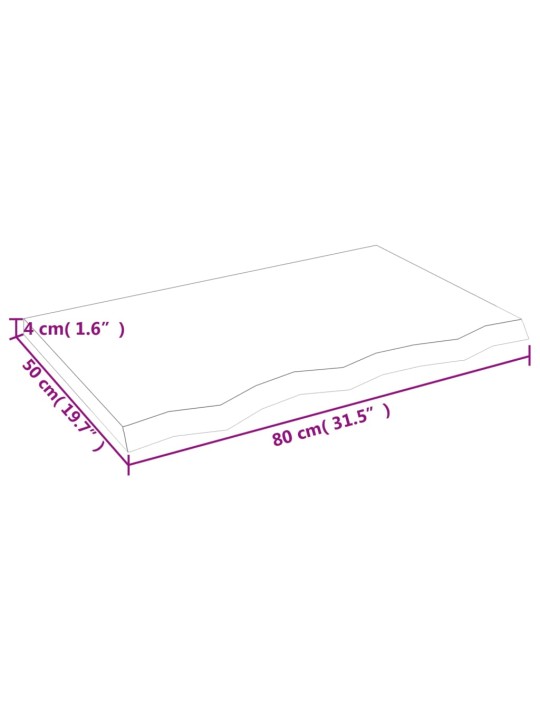 Seinariiul, 80 x 50 x (2-4) cm, töötlemata tammepuit