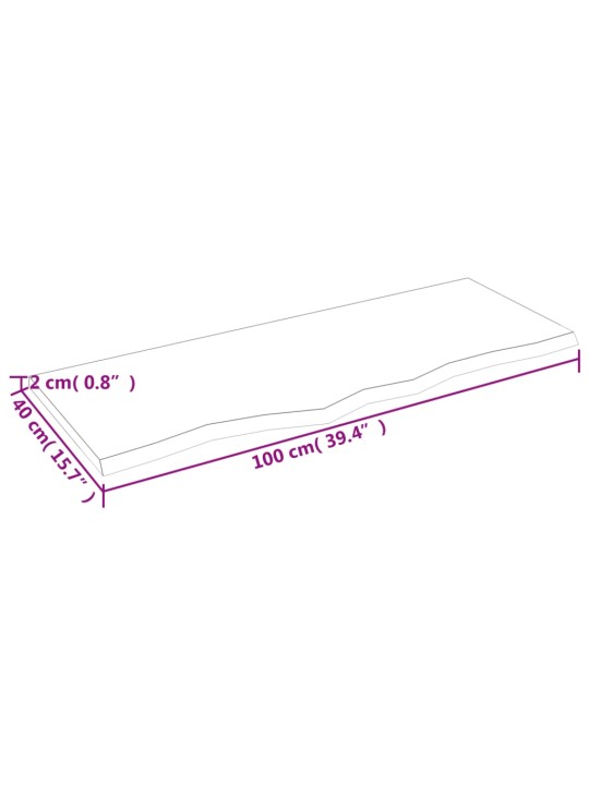 Seinariiul, 100x40x2 cm, töötlemata tammepuit