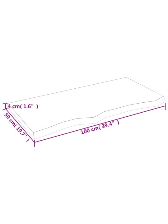 Seinariiul, 100 x 50 x (2-4) cm, töötlemata tammepuit