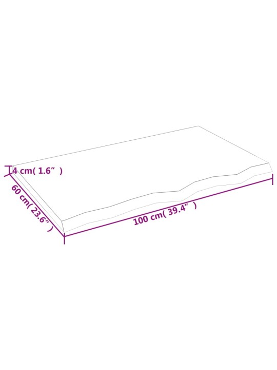 Seinariiul, 100x60x(2-4) cm, töötlemata tammepuit