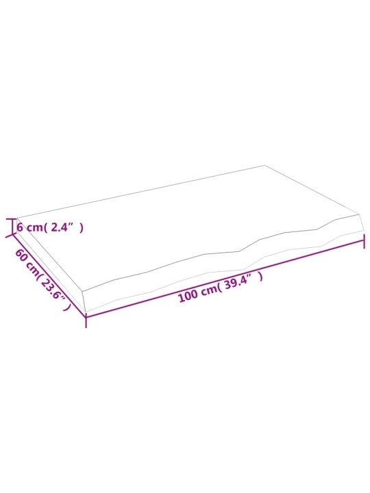 Seinariiul, 100 x 60 x (2-6) cm, töötlemata tammepuit