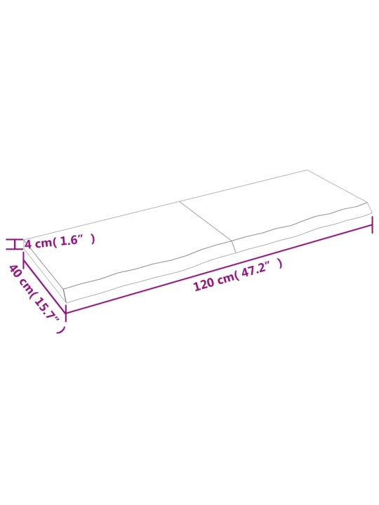 Seinariiul, 120x40x(2-4) cm, töötlemata tammepuit