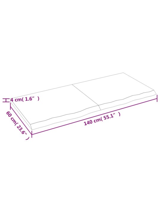 Seinariiul, 140 x 60 x (2–4) cm, töötlemata tammepuit