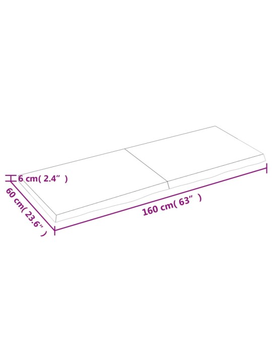 Seinariiul, 160x60x(2-6) cm, töötlemata tammepuit