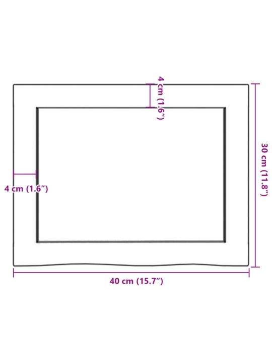 Seinariiul, helepruun, 40x30x(2-6) cm, töödeldud tammepuit