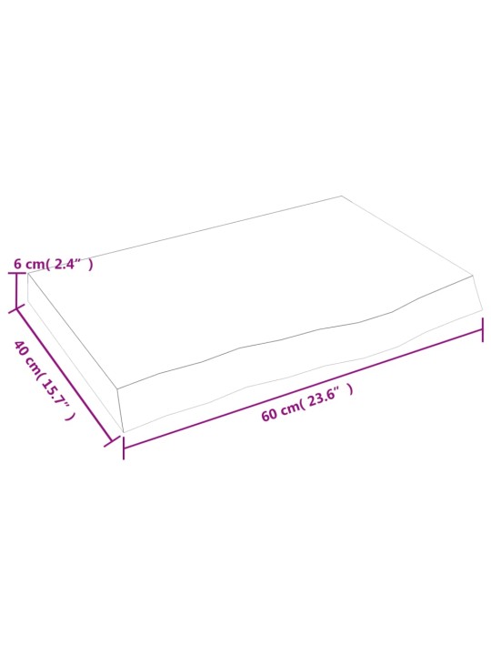 Seinariiul, helepruun, 60 x 40 x (2-6) cm, töödeldud tammepuit