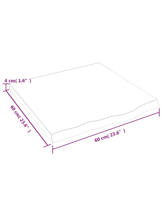 Seinariiul, helepruun, 60 x 60 x (2-4) cm, töödeldud tammepuit