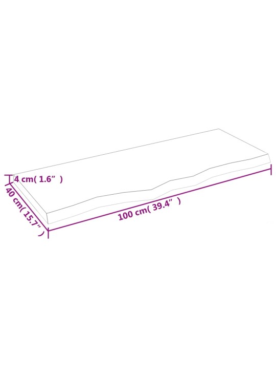 Seinariiul, helepruun, 100 x 40 x (2-4) cm, töödeldud tammepuit