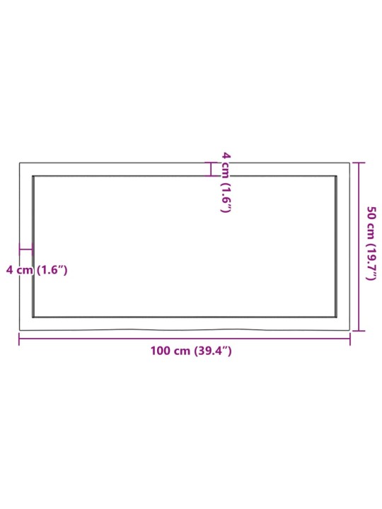 Seinariiul, helepruun, 100 x 50 x (2-4) cm, töödeldud tammepuit