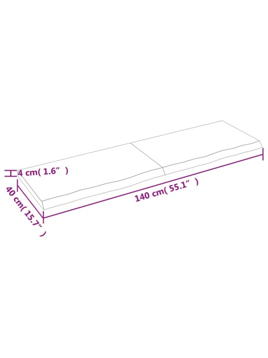 Seinariiul, helepruun, 140 x 40 x (2-4) cm, töödeldud tammepuit