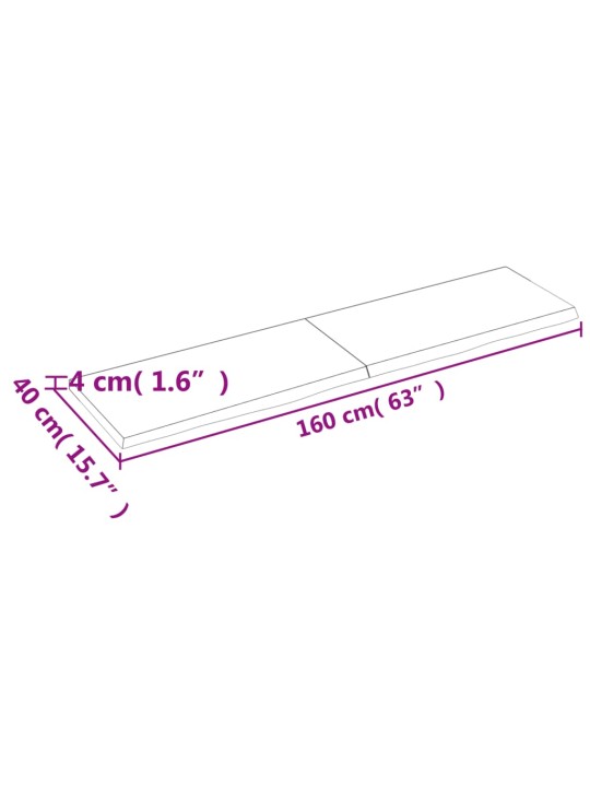 Seinariiul, helepruun, 160 x 40 x (2-4) cm, töödeldud tammepuit