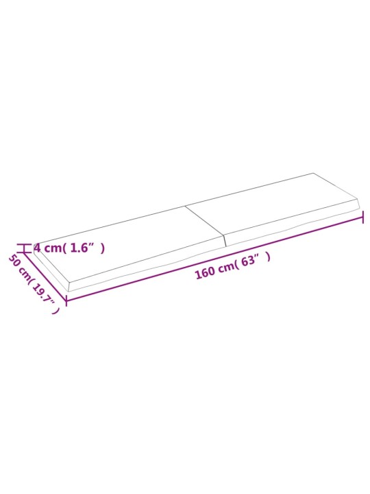 Seinariiul, helepruun, 160 x 50 x (2-4) cm, töödeldud tammepuit