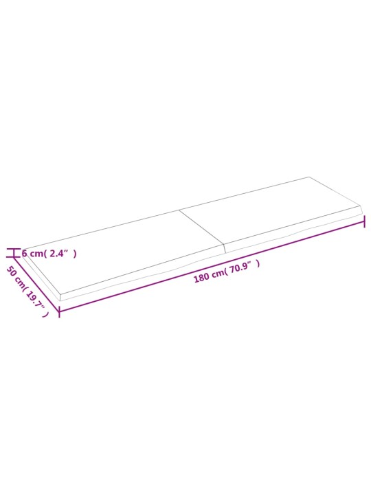 Seinariiul, helepruun, 180 x 50 x (2-6) cm, töödeldud tammepuit