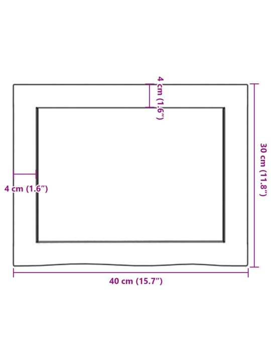 Seinariiul, tumepruun, 40x30x(2-4) cm, töödeldud tammepuit