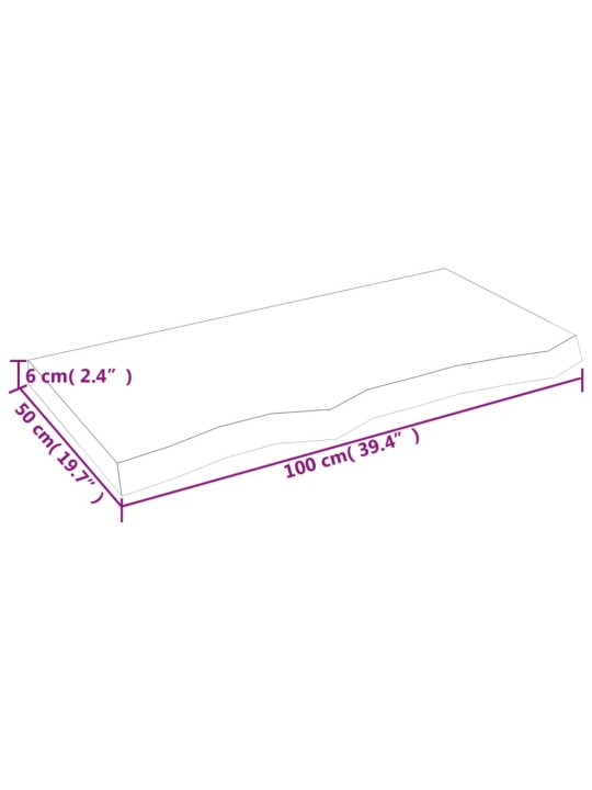 Seinariiul, tumepruun, 100x50x(2-6) cm, töödeldud tammepuit