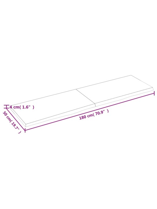 Seinariiul, tumepruun, 180x50x(2-4) cm, töödeldud tammepuit