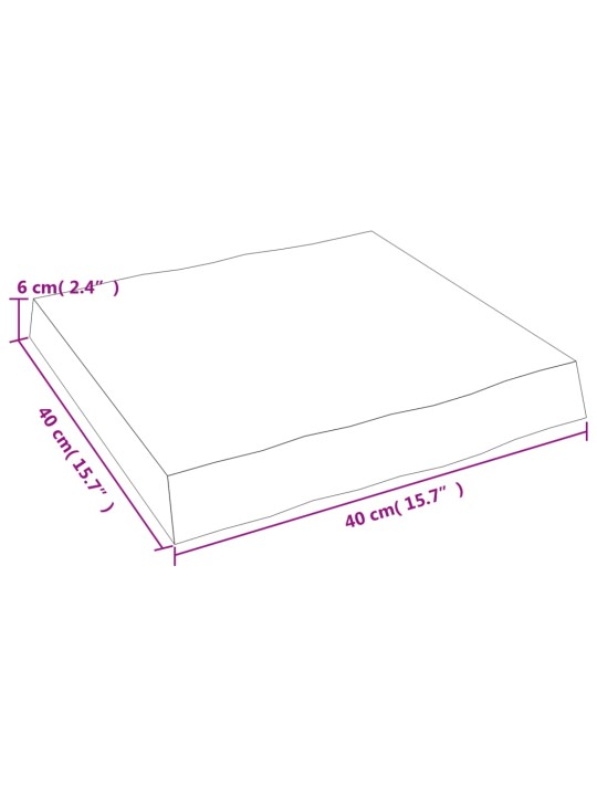 Lauaplaat,40 x 40 x (2-6) cm, täispuit, naturaalsed servad