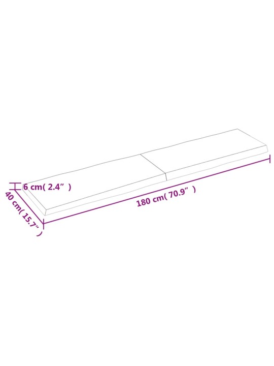 Lauaplaat, 180x40x(2-6) cm, täispuit, naturaalsed servad