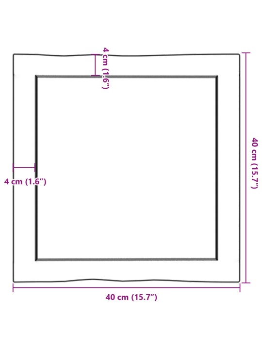 Lauaplaat, helepruun, 40 x 40 x (2-4) cm, töödeldud täispuit