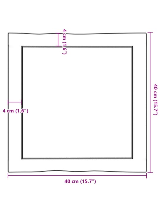 Lauaplaat, helepruun, 40 x 40 x (2-6) cm, töödeldud täispuit