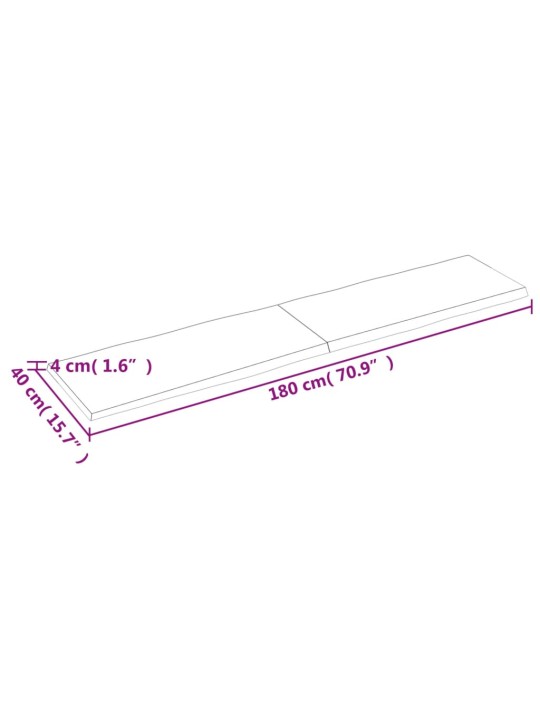 Lauaplaat, tumepruun, 180 x 40 x (2-4) cm, töödeldud täispuit