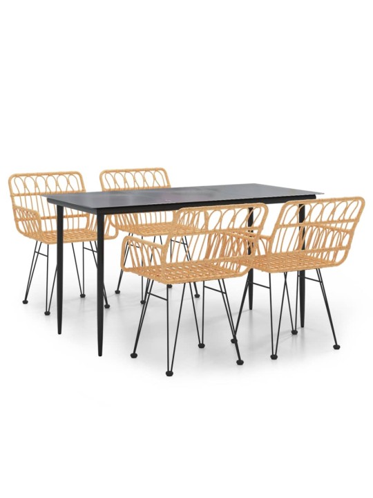 5-osaline aiamööbli komplekt, polürotang