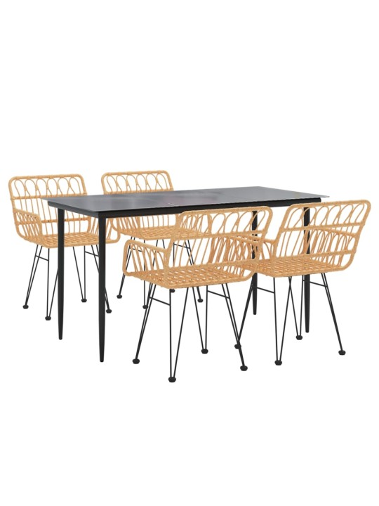 5-osaline aiamööbli komplekt, polürotang