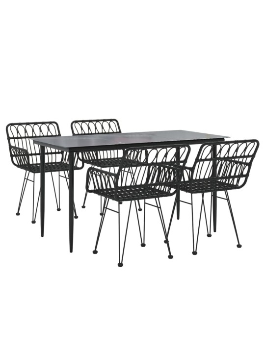 5-osaline aiamööbli komplekt, must, polürotang