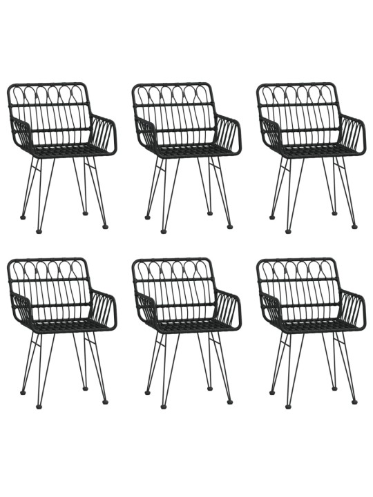 7-osaline aiamööblikomplekt, must, polürotang