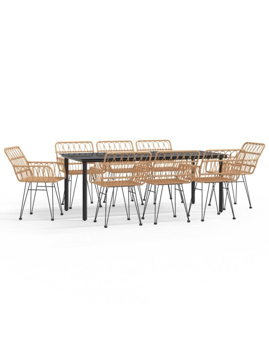 9-osaline aiamööblikomplekt, polürotang
