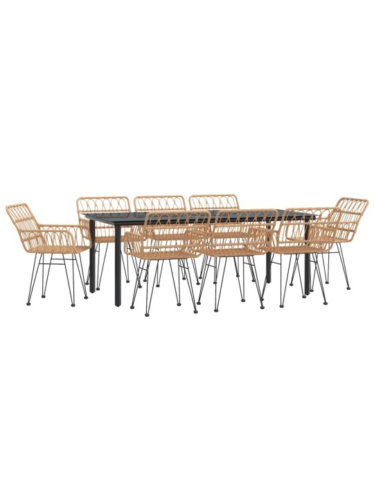 9-osaline aiamööblikomplekt, polürotang