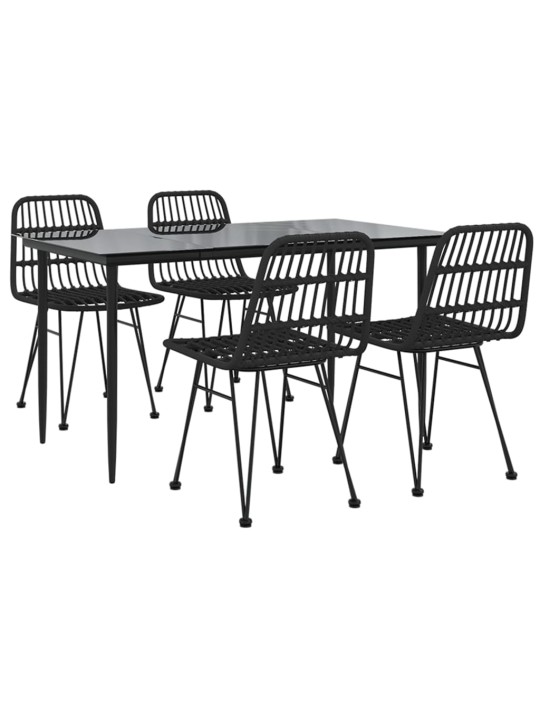 5-osaline aiamööbli komplekt, must, polürotang