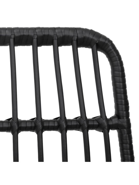 7-osaline aiamööblikomplekt, must, polürotang