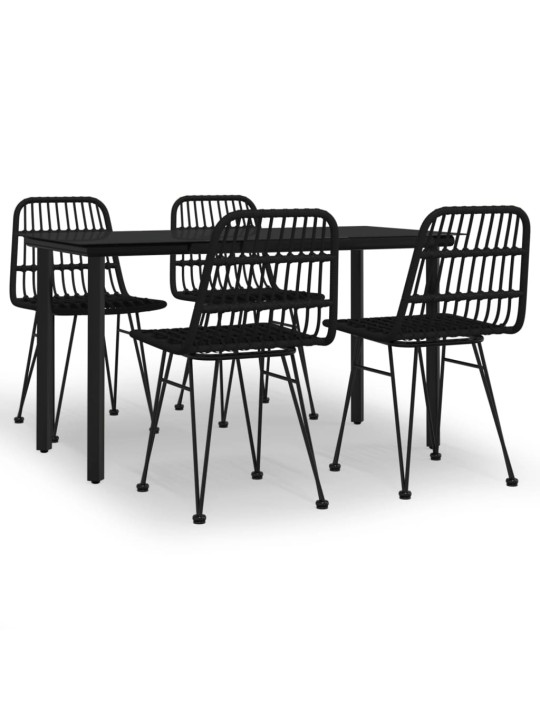 5-osaline aiamööbli komplekt, must, polürotang