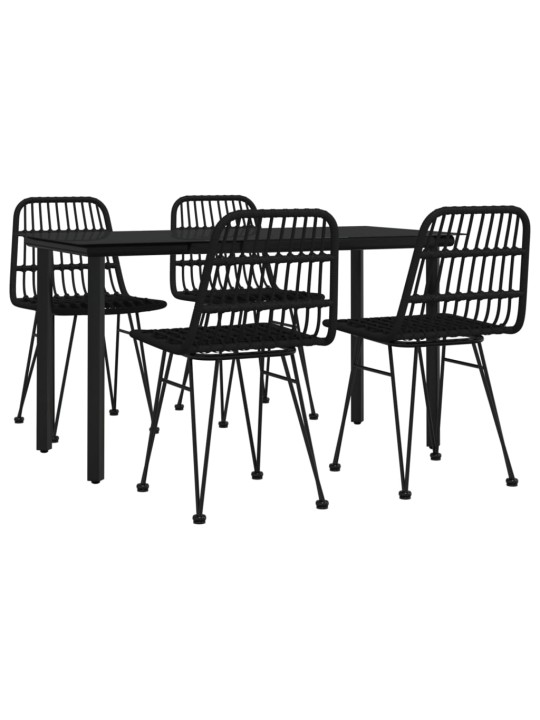 5-osaline aiamööbli komplekt, must, polürotang