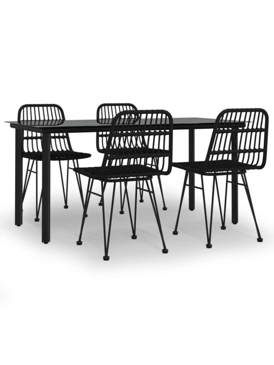 5-osaline aiamööbli komplekt, must, polürotang